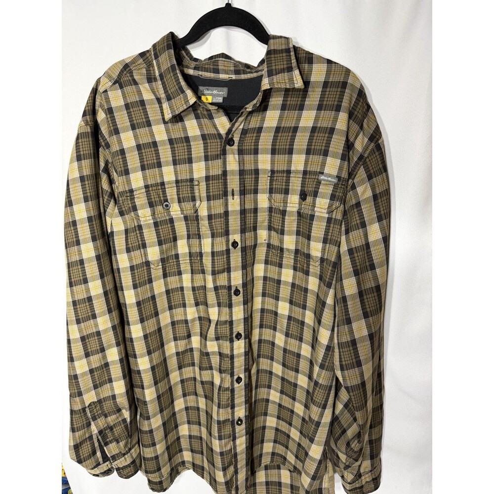 Eddie Bauer Shirt Mens 2XLT Travex Performance Flannel Hiking Outdoors